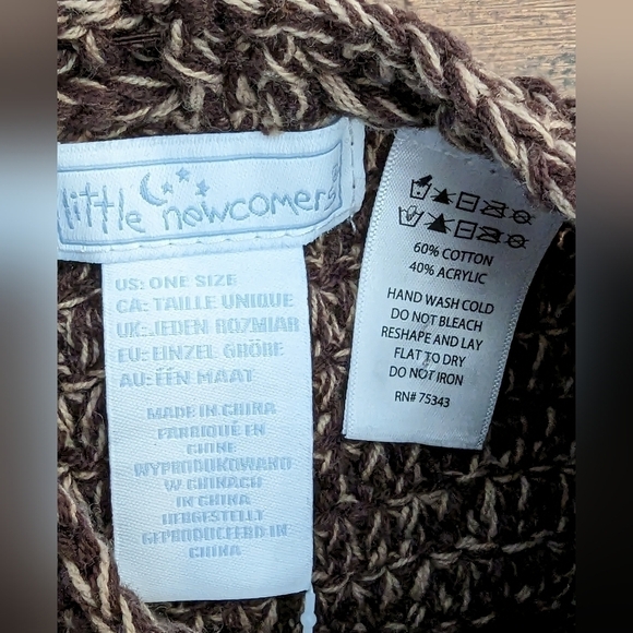 BABY Bear Hat, Diaper Cover & Booties,  Photo Prop  O/S 0-3m - Picture 4 of 7